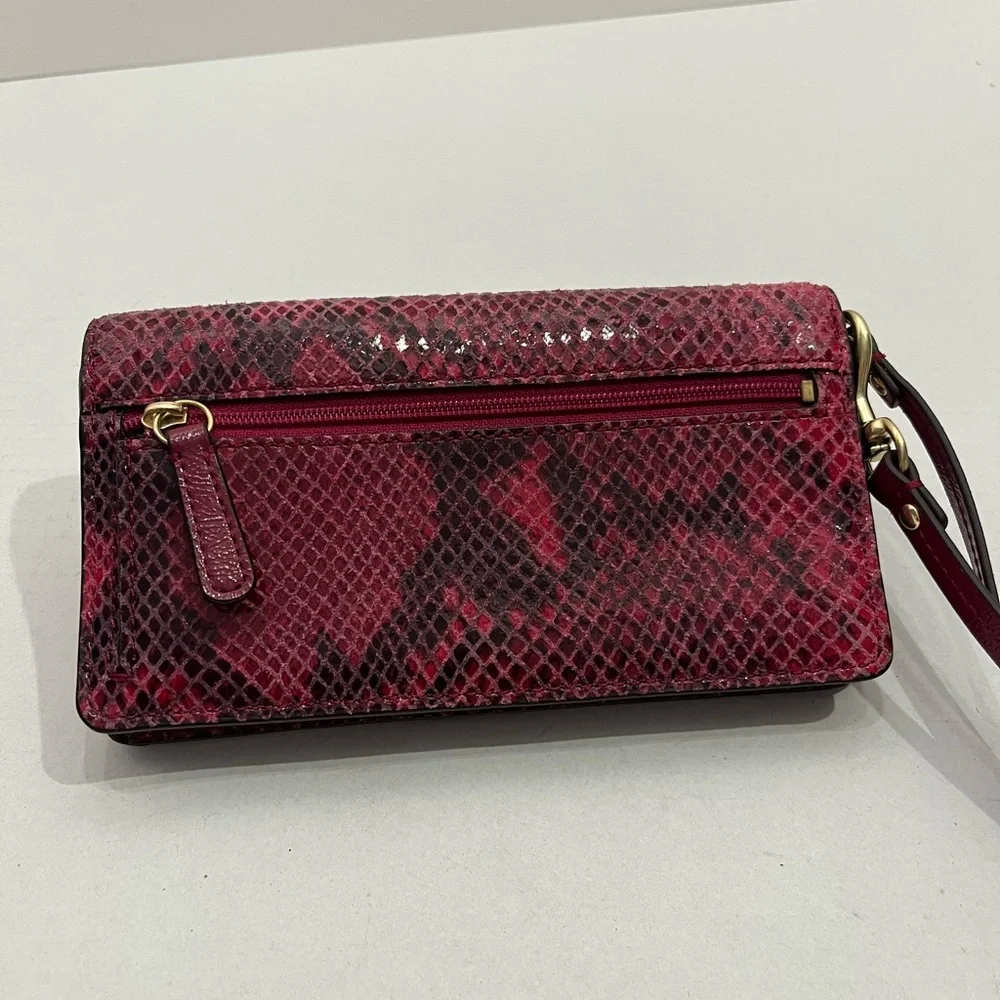 Coach Fuchsia Snakeskin Wallet - Picture 4 of 10